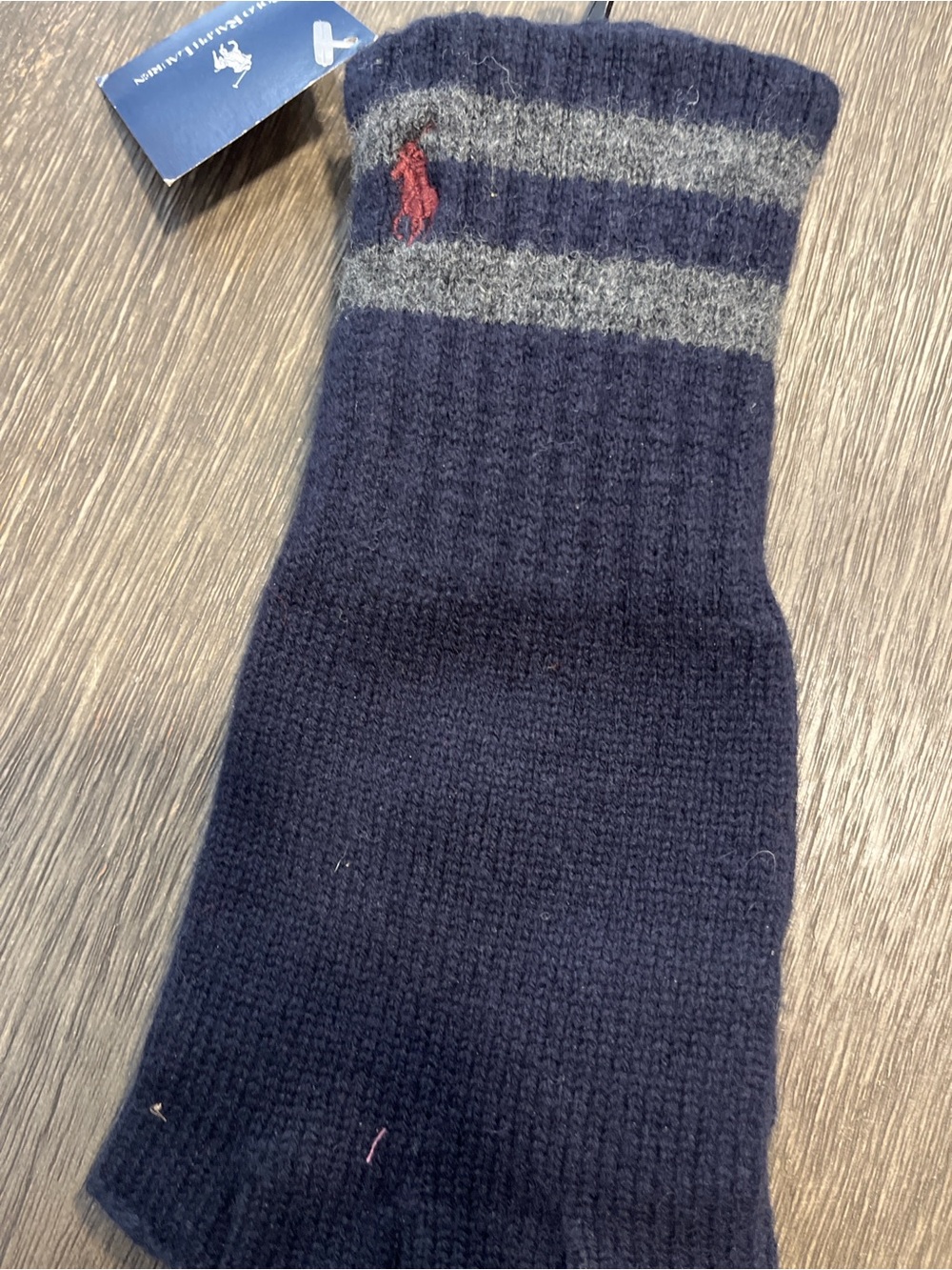 Polo Ralph Lauren Navy Stripe Fingerless Gloves - Men's
